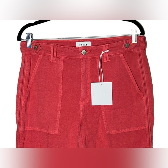 NWT Pistola Erin High Rise Crop Straight Leg Pink Pants with Cargo Pockets, 31 - Picture 7 of 14